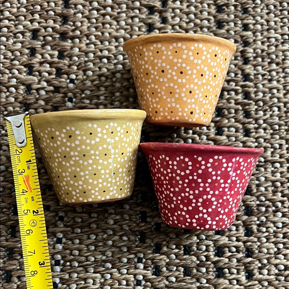 Trio of Colorful condiment mini bowl